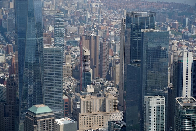 Ciudad de nueva york manhattan recorrido en helicóptero paisaje urbano aéreo