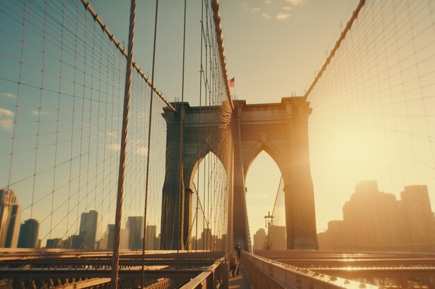 Ciudad de Nueva York puente de Brooklyn de cerca