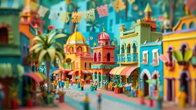 La ciudad del papel origami Cinco de Mayo Esencia de la alegría festiva