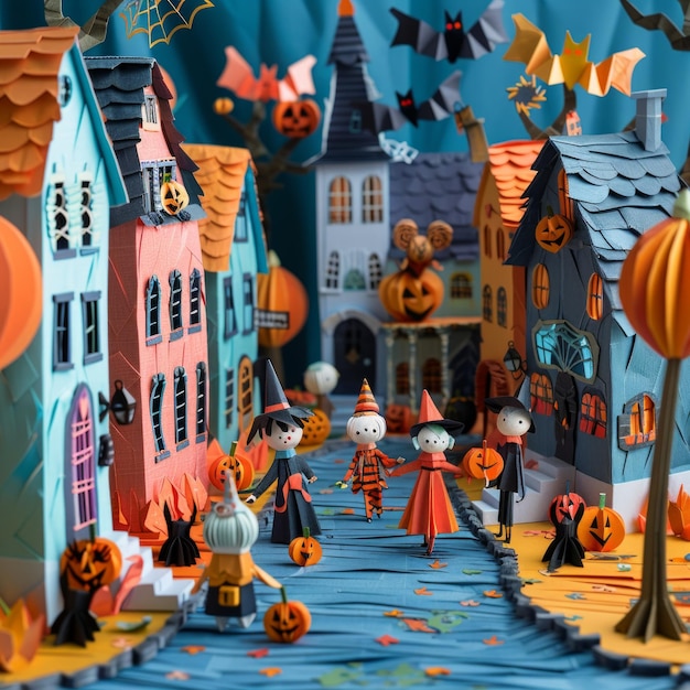 La ciudad del papel origami Halloween TrickorTreat Esencia