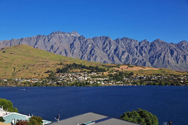 Foto ciudad de queenstown en la isla sur, nueva zelanda