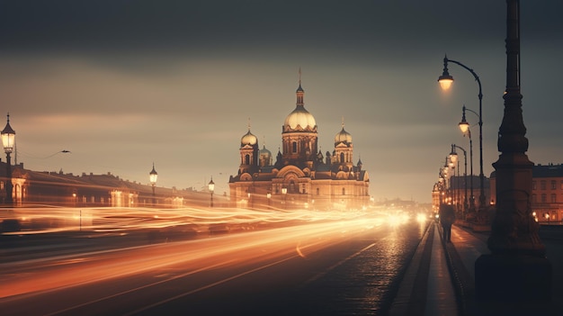 Ciudad de San Petersburgo Rusia Iglesias y arquitectura antigua generativa ai