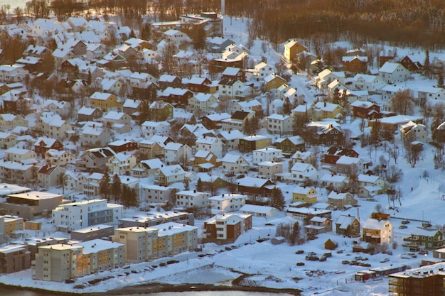 Ciudad de Tromso en invierno