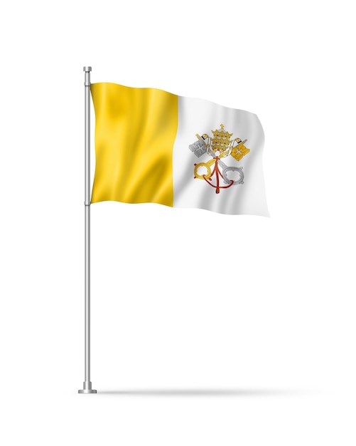 Ciudad del Vaticano bandera aislada en blanco