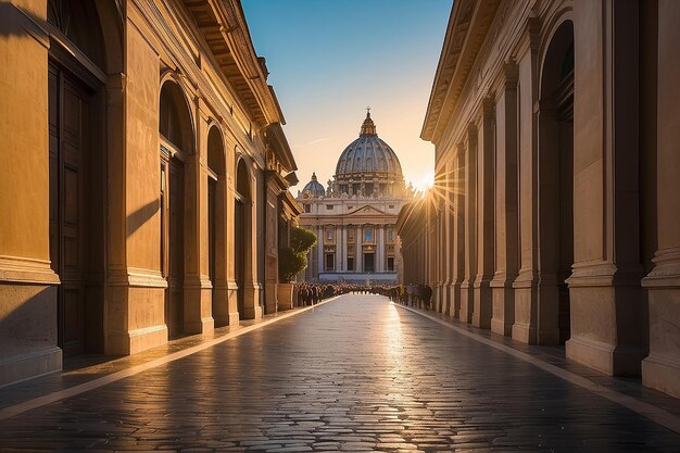 La ciudad del Vaticano en Roma al amanecer