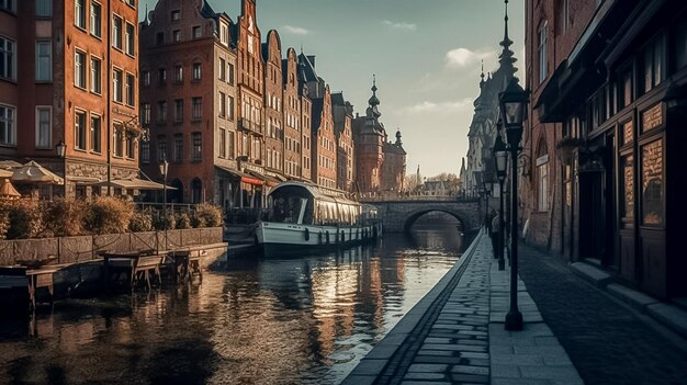 Ciudad vieja por el río Ai generado