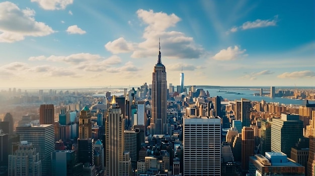 una ciudad con una vista de la ciudad