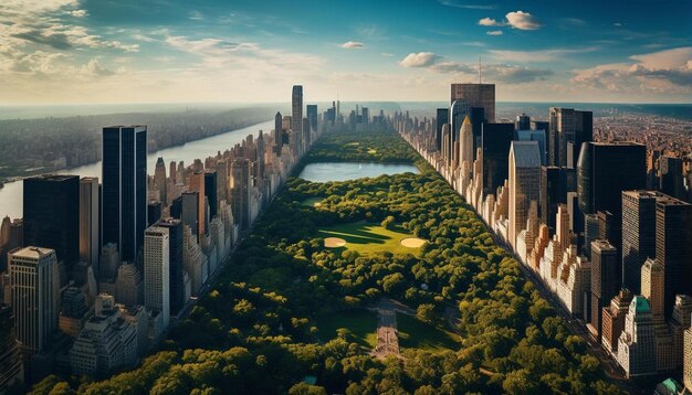 Foto una ciudad con una vista del río y el horizonte