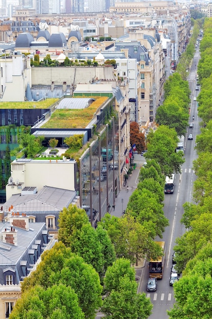 Ciudad, vista urbana en edificio en Paris.France.