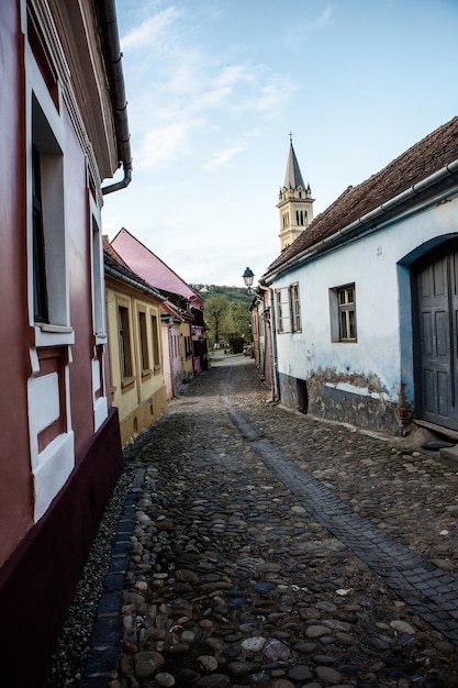 Una ciudadela medieval hermosa de Sighisoara en el corazón de Rumania Transilvania