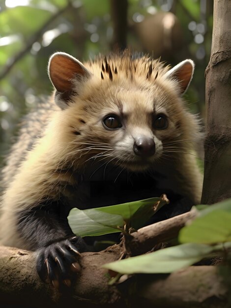 Foto civet luwak imagem cativante do famoso produtor de grãos de café ai gerativa