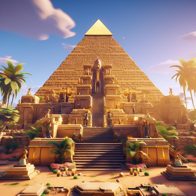 Civilização antiga e superavançada perdida construindo pirâmides de Gizé com tecnologia superavançada