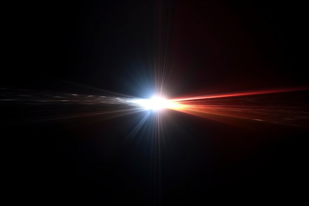 Foto clarão de luz a luz brilhante explode raio de efeito de luz brilhando sol