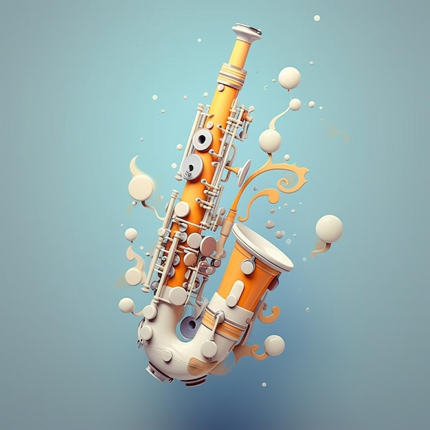 Clarinete de desenho animado 3D