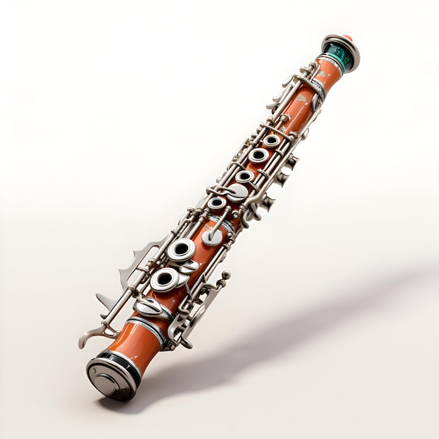 Foto clarinete en un fondo blanco imagen de renderizado 3d