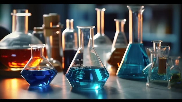 Clase de ciencia de química orgánica y concepto de investigación STEM con una molécula de benzoato de metilo