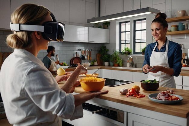 Una clase de cocina de realidad virtual donde los usuarios siguen rec