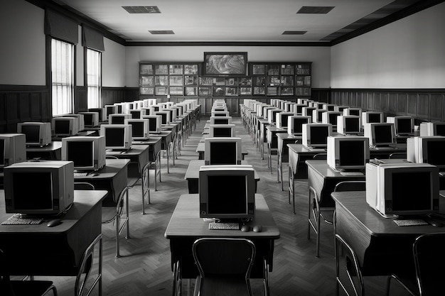 La clase de informática captura el primer día de tecnología de vuelta a la escuela