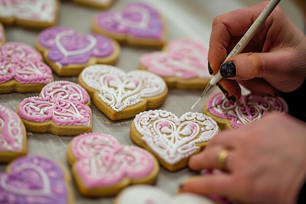Una clase magistral sobre la creación de galletas de azúcar en forma de corazón