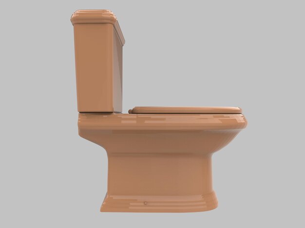 Clásico aislado asiento inodoro wc porcelana 3d ilustración