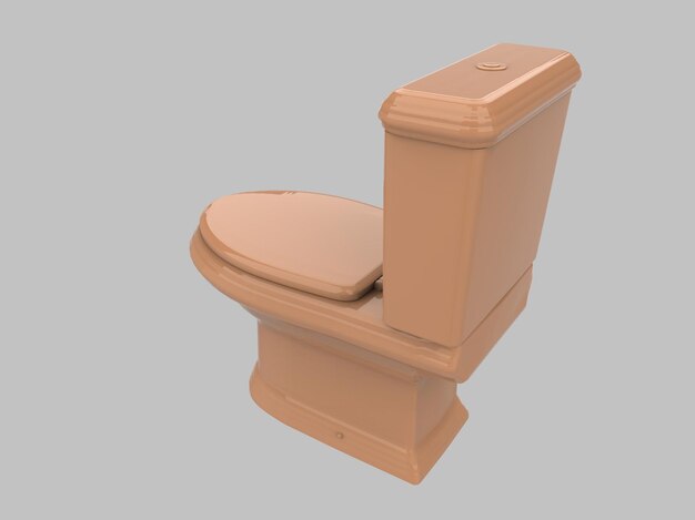 Clásico aislado asiento inodoro wc porcelana 3d ilustración