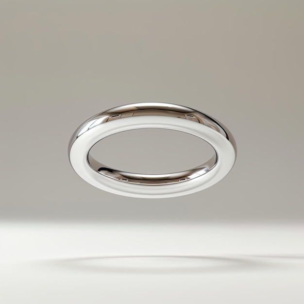 Foto el clásico anillo de boda de plata flotante