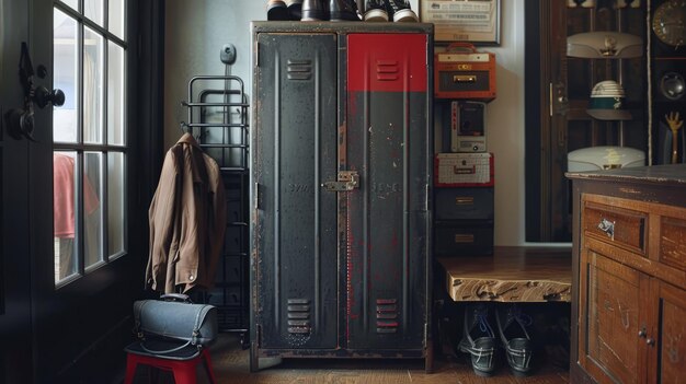 Foto clásico armario de zapatos de metal para la decoración del hogar atemporal