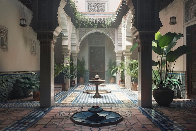 Clásicos patios de riad marroquí octano render k