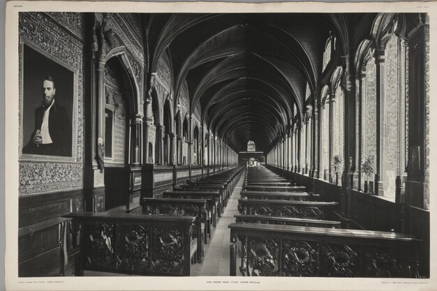 Classe preto e branco cores estilo retro foto antiga interior da igreja arquitetura antiga