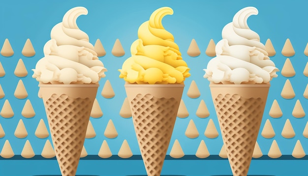 Classic Vanilla Summer Background mit Vanilla Ice Cream Generative AI