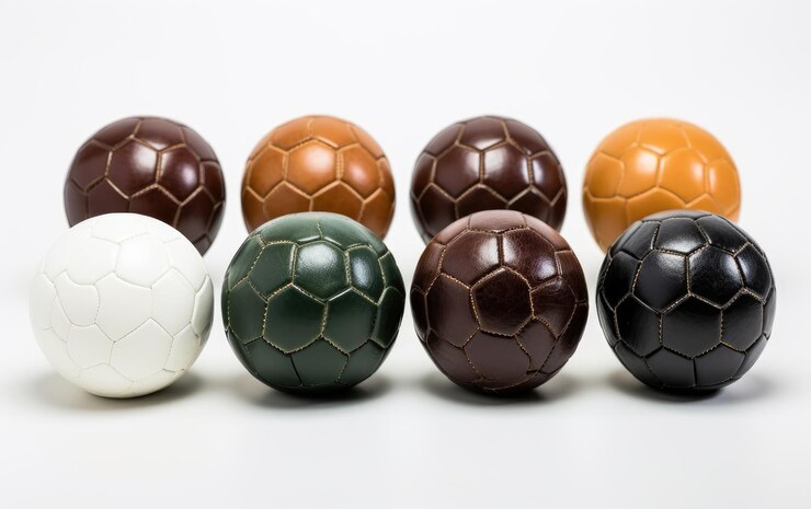 Foto clássicos futebol de couro coisas esportivas em uma superfície branca ou clara png fundo transparente