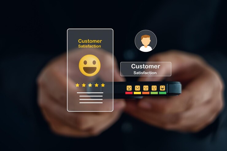 Foto classificar o usuário para o serviço excelente experiência no aplicativo de smartphone o cliente avalia a qualidade do serviço reputação classificação da empresa a revisão da satisfação do cliente conceito de pesquisa de feedback