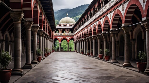 Foto claustro do mosteiro de rila monumento da bulgária