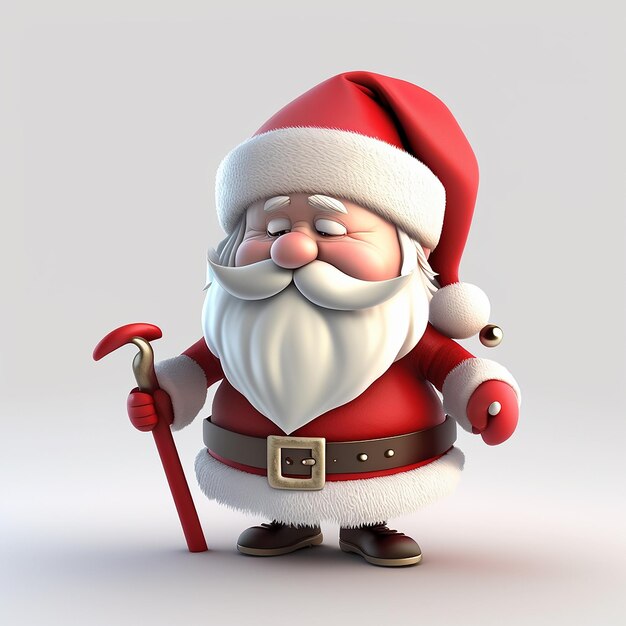 Cláusula de Papai Noel fofo feliz Natal isolado Generative ai