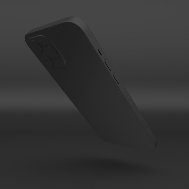 Clay Phone 12 Vista lateral trasera izquierda en fondo negro