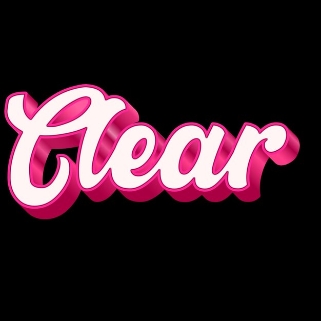 Clear Typography 3D-Design Pink Schwarz Weiß Hintergrundfoto JPG.