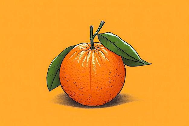 Clementine Illustration Lebensmittelillustration Generative KI