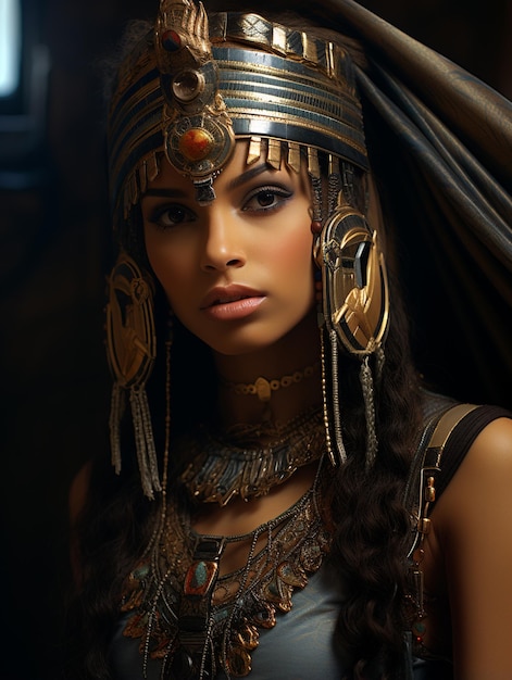 Cleópatra VII Filópatro foi a última rainha do Egito helenístico da dinastia macedônica ptolemaica rainha egípcia belo retrato grandeza elegância luxo