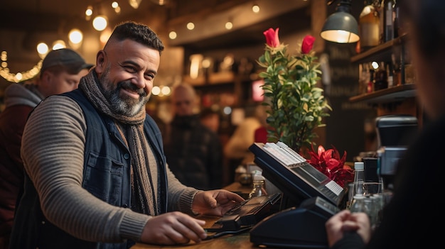 Cliente a pagar com cartão de crédito