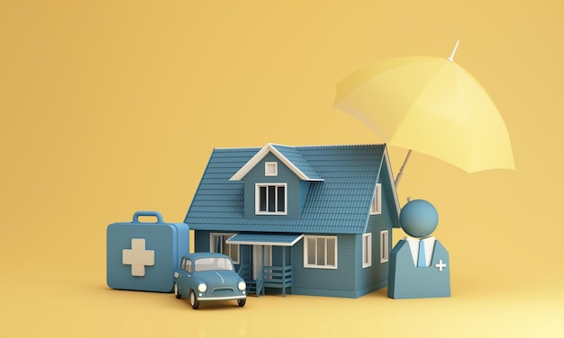 El cliente de la compañía de seguros saca el concepto de seguro completo. Garantía y seguro de automóviles, bienes raíces y propiedades, viajes, finanzas, salud, familia y vida.