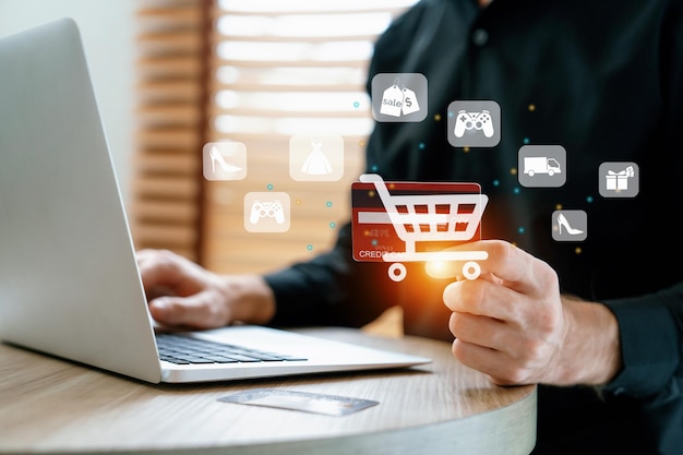 Cliente inteligente abrir tienda en línea usar tarjeta de crédito para compras en línea cybercash