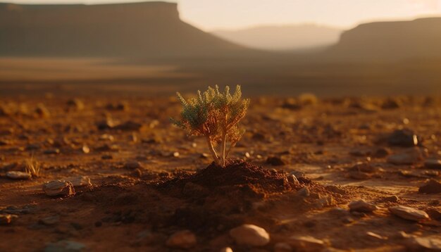 Foto clima árido terreno extremo escena tranquila crecimiento belleza en la naturaleza generada por inteligencia artificial