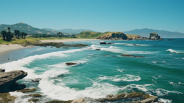 Foto clima despejado y soleado reallife ocean waves