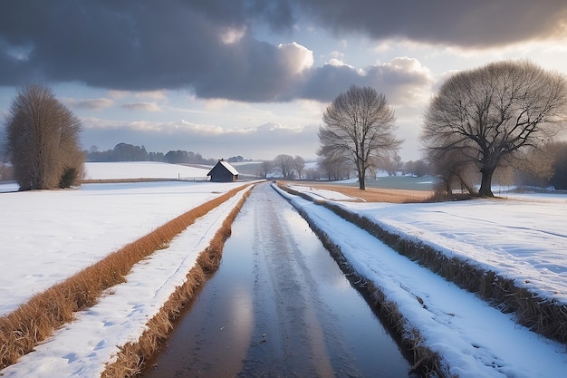 Clima de invierno en el campo