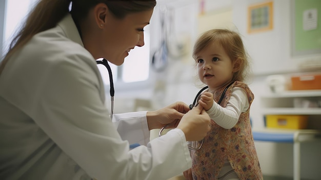 Foto clínica de exame médico infantil