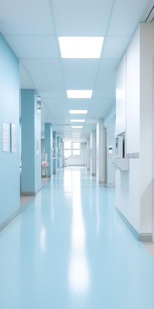 Clinical Serenity Leerer Krankenhauskorridor mit Raumhintergrund