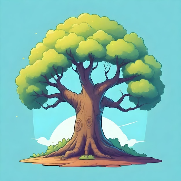 El clip de un árbol sereno contra el lienzo de la naturaleza