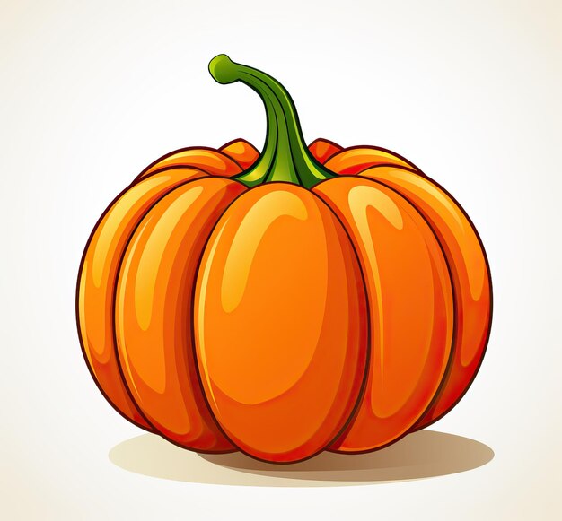 Foto un clip art de calabaza naranja se muestra en el estilo de colores audaces líneas fuertes dibujos animados coloridos