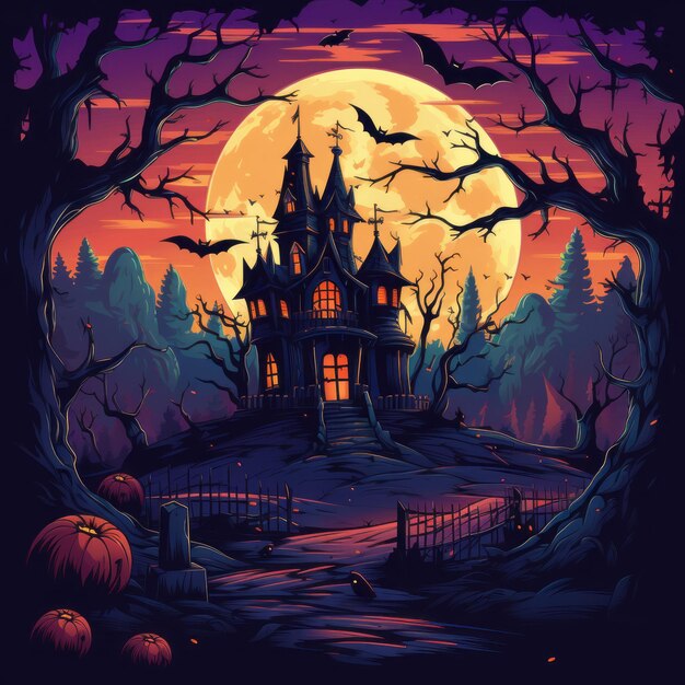 Clip Art colorido y lindo de Halloween en vector