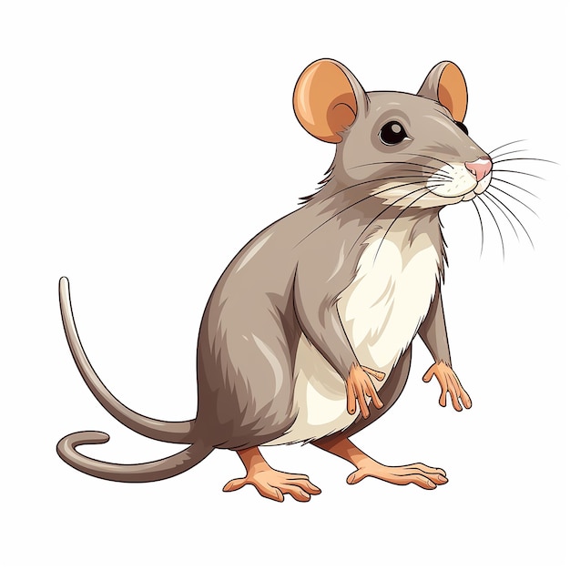 Foto clip art de desenho animado de rato em fundo branco